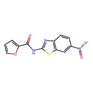 N-(6-nitro-1,3-benzothiazol-2-yl)furan-2-carboxamide structure