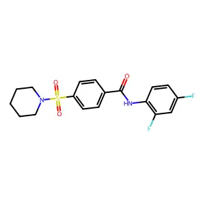 N-(2,4-difluorophenyl)-4-(piperidin-1-ylsulfonyl)benzamide structure