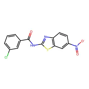3-chloro-N-(6-nitro-1,3-benzothiazol-2-yl)benzamide structure