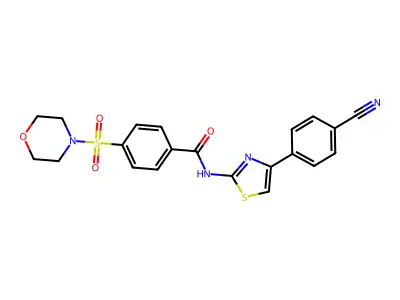 N-(4-(4-cyanophenyl)thiazol-2-yl)-4-(morpholinosulfonyl)benzamide structure
