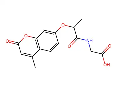 N-{2-[(4-methyl-2-oxo-2H-chromen-7-yl)oxy]propanoyl}glycine structure