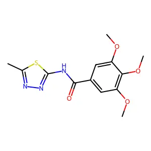 3,4,5-trimethoxy-N-(5-methyl-1,3,4-thiadiazol-2-yl)benzamide structure