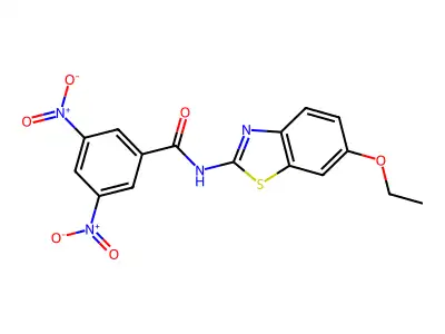 N-(6-ethoxy-1,3-benzothiazol-2-yl)-3,5-dinitrobenzamide structure
