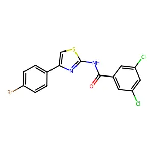 N-[4-(4-bromophenyl)-1,3-thiazol-2-yl]-3,5-dichlorobenzamide structure