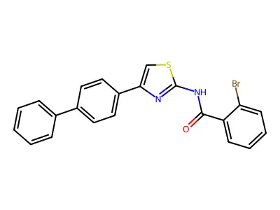2-bromo-N-[4-(4-phenylphenyl)-1,3-thiazol-2-yl]benzamide structure