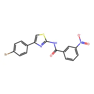 N-[4-(4-bromophenyl)-1,3-thiazol-2-yl]-3-nitrobenzamide structure