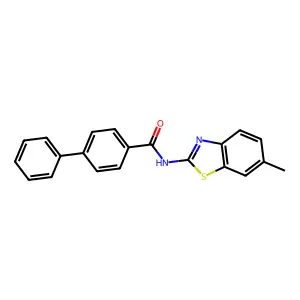 N-(6-methyl-1,3-benzothiazol-2-yl)-4-phenylbenzamide structure