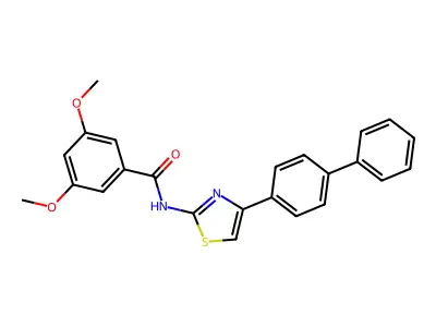 N-(4-([1,1'-biphenyl]-4-yl)thiazol-2-yl)-3,5-dimethoxybenzamide structure