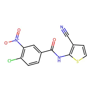 4-chloro-N-(3-cyanothiophen-2-yl)-3-nitrobenzamide structure