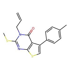 3-allyl-2-(methylthio)-5-(p-tolyl)thieno[2,3-d]pyrimidin-4(3H)-one structure