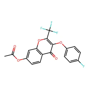 3-(4-fluorophenoxy)-4-oxo-2-(trifluoromethyl)-4H-chromen-7-yl acetate structure