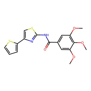 3,4,5-trimethoxy-N-(4-thiophen-2-yl-1,3-thiazol-2-yl)benzamide structure