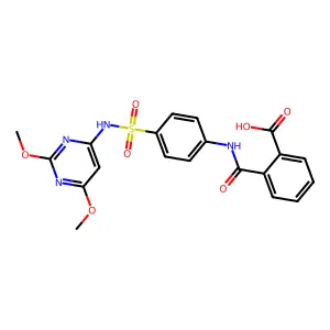 2-[[4-[(2,6-Dimethoxypyrimidin-4-yl)sulfamoyl]phenyl]carbamoyl]benzoic acid structure