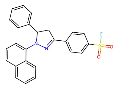 4-(2-Naphthalen-1-yl-3-phenyl-3,4-dihydropyrazol-5-yl)benzenesulfonyl fluoride structure