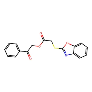 2-Oxo-2-phenylethyl 2-(benzo[d]oxazol-2-ylthio)acetate structure