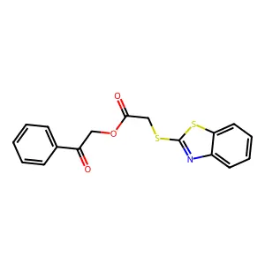 2-Oxo-2-phenylethyl 2-benzothiazol-2-ylthioacetate structure