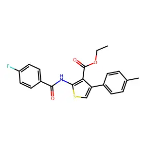 Ethyl 2-[(4-fluorobenzoyl)amino]-4-(4-methylphenyl)-3-thiophenecarboxylate structure