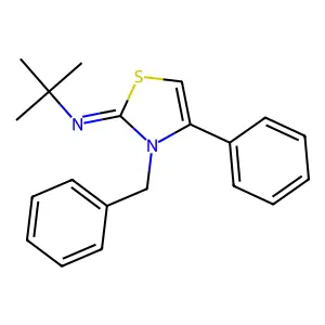 (Z)-N-(3-benzyl-4-phenylthiazol-2(3H)-ylidene)-2-methylpropan-2-amine structure