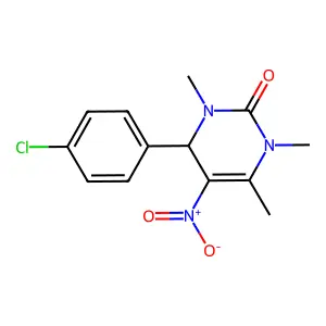 4-(4-chlorophenyl)-1,3,6-trimethyl-5-nitro-3,4-dihydropyrimidin-2(1H)-one structure