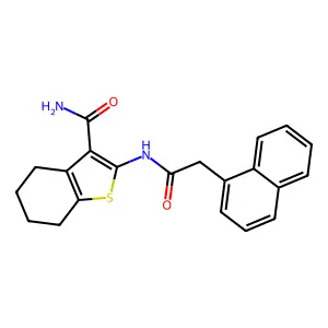 2-(2-(naphthalen-1-yl)acetamido)-4,5,6,7-tetrahydrobenzo[b]thiophene-3-carboxamide structure