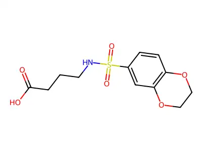 4-(2,3-Dihydro-benzo(1,4)dioxine-6-sulfonylamino)-butyric acid structure