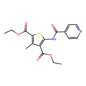 Diethyl 5-(isonicotinamido)-3-methylthiophene-2,4-dicarboxylate structure