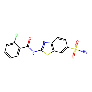 2-chloro-N-(6-sulfamoylbenzo[d]thiazol-2-yl)benzamide structure