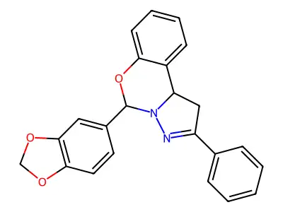 5-(1,3-Benzodioxol-5-yl)-2-phenyl-1,10b-dihydropyrazolo[1,5-c][1,3]benzoxazine structure