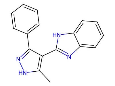 2-(5-methyl-3-phenyl-1H-pyrazol-4-yl)-1H-benzimidazole structure