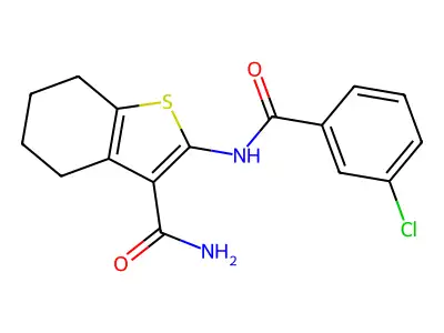 2-(3-Chlorobenzamido)-4,5,6,7-tetrahydrobenzo[b]thiophene-3-carboxamide structure