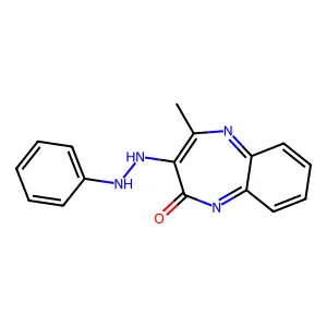 4-Methyl-3-(2-phenylhydrazinyl)-1,5-benzodiazepin-2-one structure