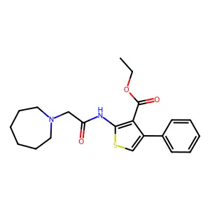 Ethyl 2-(2-(azepan-1-yl)acetamido)-4-phenylthiophene-3-carboxylate structure