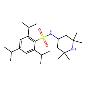 2,4,6-tri(propan-2-yl)-N-(2,2,6,6-tetramethylpiperidin-4-yl)benzenesulfonamide structure