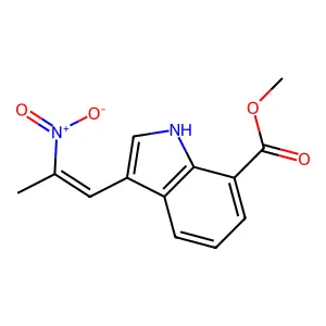 methyl 3-[(E)-2-nitroprop-1-enyl]-1H-indole-7-carboxylate structure
