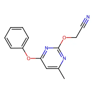 2-(4-Methyl-6-phenoxypyrimidin-2-yl)oxyacetonitrile structure