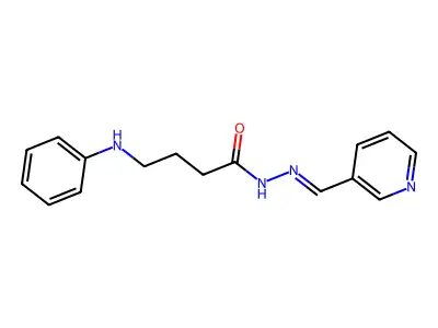 4-anilino-N-[(E)-pyridin-3-ylmethylideneamino]butanamide structure