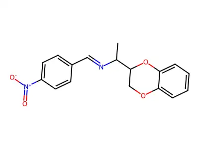 1-(2,3-dihydro-1,4-benzodioxin-2-yl)-N-(4-nitrobenzylidene)ethanamine structure