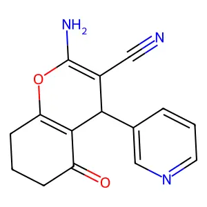 2-amino-5-oxo-4-(pyridin-3-yl)-5,6,7,8-tetrahydro-4H-chromene-3-carbonitrile structure