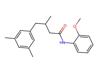 4-(3,5-dimethylphenyl)-N-(2-methoxyphenyl)-3-methylbutanamide structure