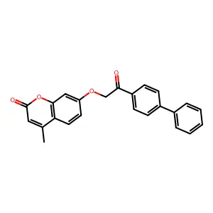 4-Methyl-7-[2-oxo-2-(4-phenylphenyl)ethoxy]chromen-2-one structure