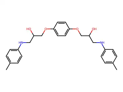 3,3'-[Benzene-1,4-diylbis(oxy)]bis{1-[(4-methylphenyl)amino]propan-2-ol} structure