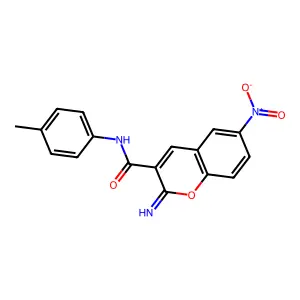 2H-1-Benzopyran-3-carboxamide, 2-imino-N-(4-methylphenyl)-6-nitro- structure