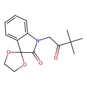 1'-(3,3-dimethyl-2-oxobutyl)spiro[1,3-dioxolane-2,3'-indol]-2'(1'H)-one structure