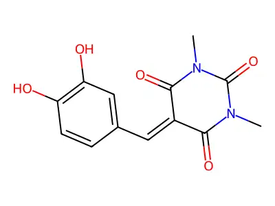 5-[(3,4-Dihydroxyphenyl)methylidene]-1,3-dimethyl-1,3-diazinane-2,4,6-trione structure