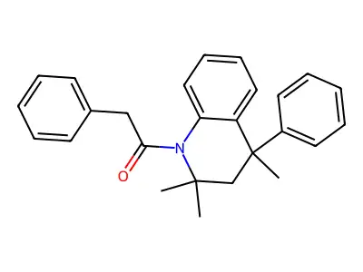 2,2,4-Trimethyl-4-phenyl-1-(phenylacetyl)-1,2,3,4-tetrahydroquinoline structure