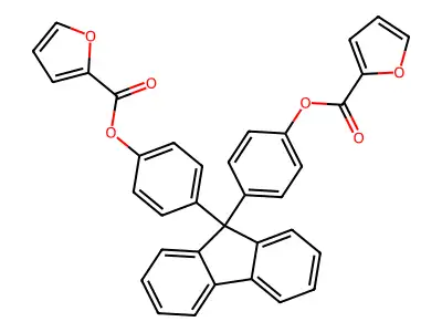 (9H-fluorene-9,9-diyl)bis(4,1-phenylene) bis(furan-2-carboxylate) structure