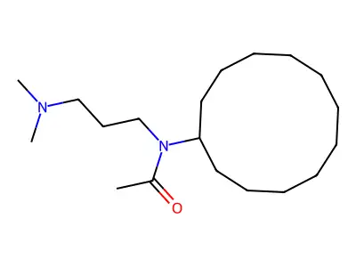 N-cyclododecyl-N-[3-(dimethylamino)propyl]acetamide structure