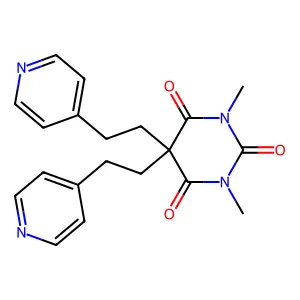 1,3-Dimethyl-5,5-bis(2-pyridin-4-ylethyl)-1,3-diazinane-2,4,6-trione structure