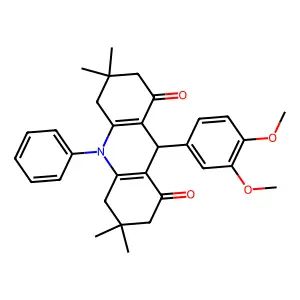 9-(3,4-dimethoxyphenyl)-3,3,6,6-tetramethyl-10-phenyl-4,5,7,9-tetrahydro-2H-acridine-1,8-dione structure