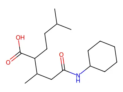 2-[4-(Cyclohexylamino)-4-oxobutan-2-yl]-5-methylhexanoic acid structure
